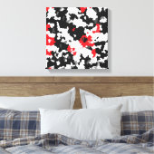 結晶性赤黒白抽象芸術模様 キャンバスプリント (インサイチュ (寝室))