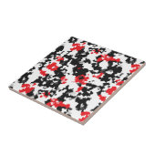 結晶性赤黒白抽象芸術模様 タイル (側面)