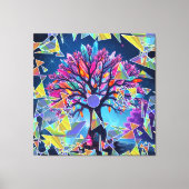 結晶抽象芸術ツリー キャンバスプリント (正面)