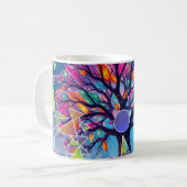 結晶抽象芸術ツリー コーヒーマグカップ (正面左)