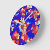 結晶抽象芸術パターン ラウンド壁時計 (傾斜)