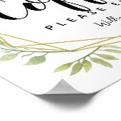 結晶葉,緑,オフィバー駅標識 ポスター (角)