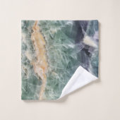 結晶蛍石パターン鮮やかな抽象芸術宝石 バスタオルセット (ウォッシュタオル)