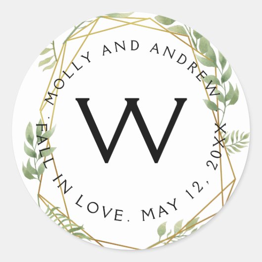 結晶青葉シールパーティー結婚/s ラウンドシール (正面)