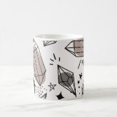 結晶、月、星、重なり合うデザイン。 コーヒーマグカップ (中央)