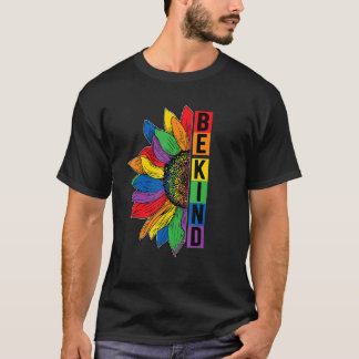 結束の日 オレンジ色のひまわり 虹色の優しさ 反いじめ Tシャツ