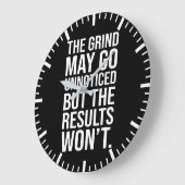 結果に対する未通知のグラインド – 成功やる気を起こさせる ラージ壁時計 (傾斜)