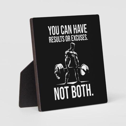 結果または言い訳 – やる気を起こさせるジム、トレーニング フォトプラーク (正面)
