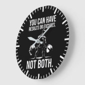 結果または言い訳 – やる気を起こさせるジム、トレーニング ラージ壁時計 (傾斜)