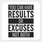 結果や言い訳は両方ともない スクエアシール (正面)