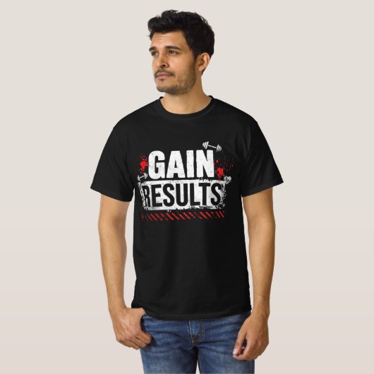 結果を出す フィットネスのモチベーション Tシャツ (正面フル)