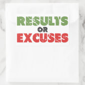 結果又は弁解 |ボディビル引用文 |ヴィンテージ 長方形シール (バッグ)