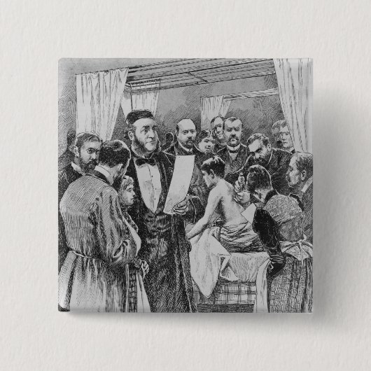 結核のトリートメント 缶バッジ (正面)