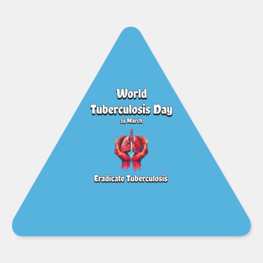 結核を根絶する。世界TBデー3月24日。 三角形シール (正面)