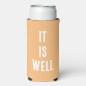 「結構だ。」 おもしろいクリスチャン。ピーチ スリム缶クーラー (Seltzer正面)