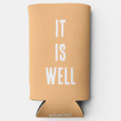 「結構だ。」 おもしろいクリスチャン。ピーチ スリム缶クーラー (正面)