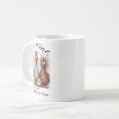 結構です 大丈夫です 全てうまくいってるニワトリTシャツ コーヒーマグカップ (正面左)