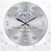 結素晴らしパーソナライズされた婚のプレゼ結婚ント ラージ壁時計