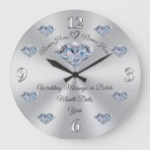 結素晴らしパーソナライズされた婚のプレゼ結婚ント ラージ壁時計 (正面)