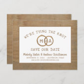 結素朴び目を結んでいる木材 セーブザデート (正面/裏面)