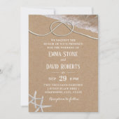 結素朴結するヒトデビーチ結婚式 招待状 (正面)