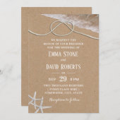 結素朴結するヒトデビーチ結婚式 招待状 (正面/裏面)