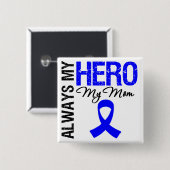 結腸がんはいつも私のヒーロー私の母 缶バッジ (正面&裏面)