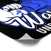 結腸がん戦士シャツ結腸直腸がん認識 ポスター (角)