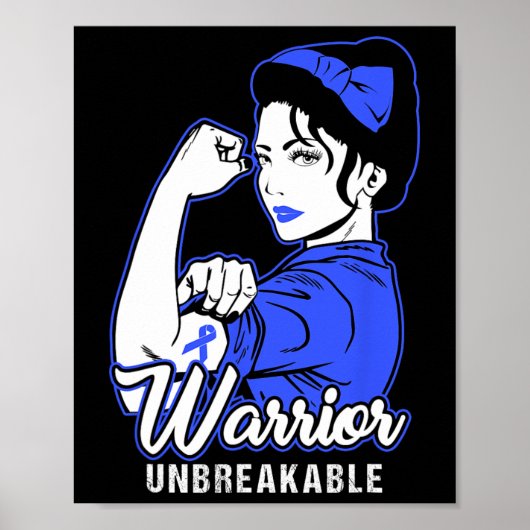 結腸がん戦士シャツ結腸直腸がん認識 ポスター (正面)