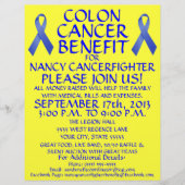 結腸がん戦闘機の便益フライヤー チラシ (正面)