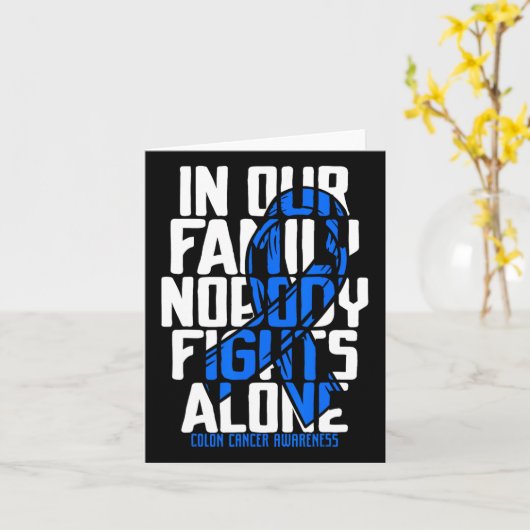 結腸がん支援Teeファミリーブルー結腸がん カード (黄色い花)