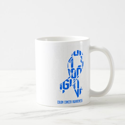 結腸がん支援Teeファミリーブルー結腸がん コーヒーマグカップ (右)