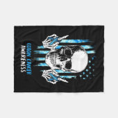 結腸がん認識度スカル衣装ギフト フリースブランケット (正面(横))