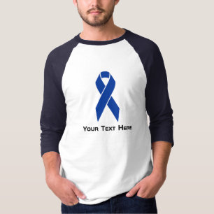 結腸がん認識度ブルーリボン Tシャツ