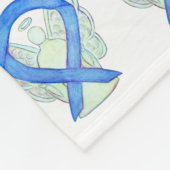 結腸がん認識度リボンソフトフリースブランケット フリースブランケット (角)