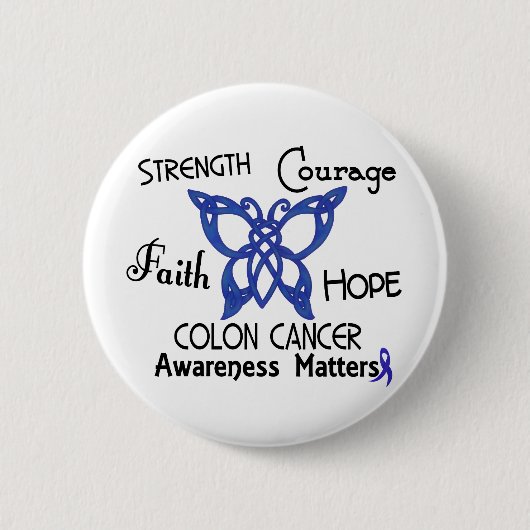 結腸癌のケルト族の蝶3 缶バッジ (正面)