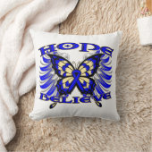 結腸癌の希望は蝶を信じます クッション (ブランケット)