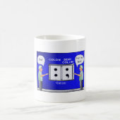 結腸癌の漫画のTシャツ コーヒーマグカップ (中央)