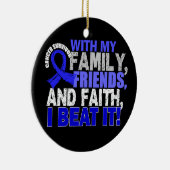 結腸癌の生存者家族の友人の信頼 セラミックオーナメント (右)