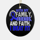 結腸癌の生存者家族の友人の信頼 セラミックオーナメント (左)