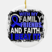 結腸癌の生存者家族の友人の信頼 セラミックオーナメント (裏面)