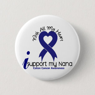 結腸癌私は私のナナを支えます 缶バッジ