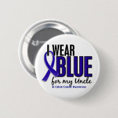 結腸癌私は私の叔父さん10のための青を身に着けています 缶バッジ (正面&裏面)