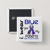 結腸癌私は私の患者43のための青を身に着けています 缶バッジ (正面&裏面)