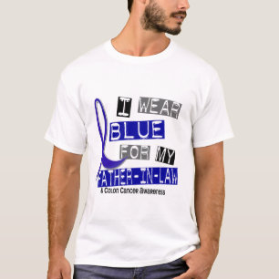 結腸癌私は私の義父37のための青を身に着けています Tシャツ