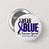 結腸癌私は誰かのための青を特別な10身に着けています 缶バッジ (正面&裏面)