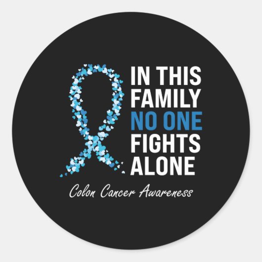 結腸直腸がん結腸がんブルーリボン ラウンドシール (正面)