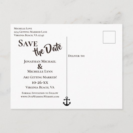 結航海のび結ぶ結び目の日付を保存 案内ポストカード (裏面)