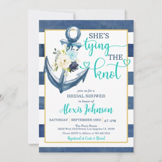 結航海の目ブライダルシャワー 招待状 (正面)