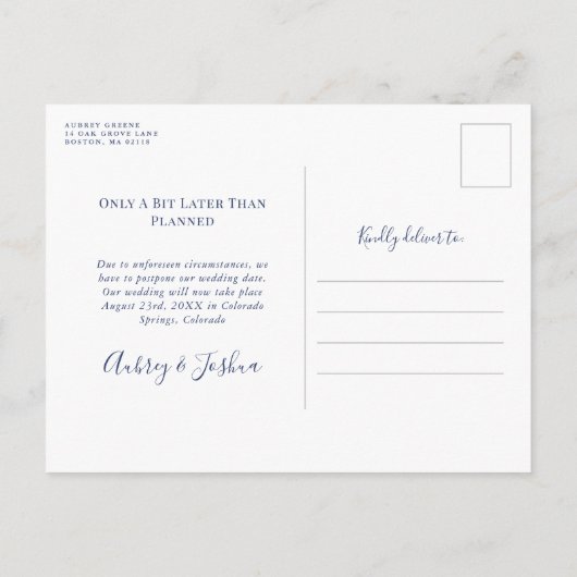 結航海の節を結ぶロープが先送りさ結婚れる 案内ポストカード (裏面)